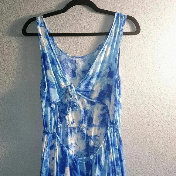 Rue 21 Blue and White Tie Dye Open Back Mini Dress Women's Juniors Size Large - Picture 6 of 10